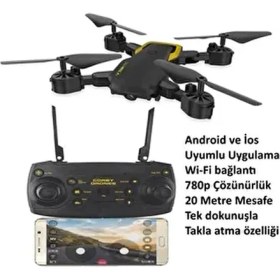 Resim Havada Stabil Kalabilen Akrobat Zoom Pro CX007 Smart Kameralı Android Ios Wifi Drone 