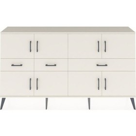 Resim Arges Konsol 5 Raflı 3 Çekmeceli 8 Kapaklı 176x30x99 Aytaşı-aytaşı Aytası - Aytası 
