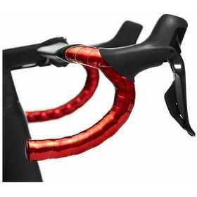 Resim Supacaz Gidon Bantı Bt-136 Prızmatik Red + Ano Red Gidon Tıpası Siyah 
