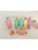 Resim Havuç Tasarımlı Fosforlu Kalem Seti 