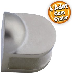 Resim Badem10 Cam Tutucu Ahşap Raf Tutucu Cam Etejeri Metal U Tipi Vidalı Saten (4 Adet) 