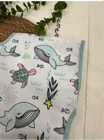 Resim Su Geçirmez - Leke Tutmaz Deniz Hayvanlı Mama ve Aktivite Önlüğü Çok Renkli 