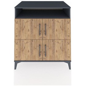 Resim Kronos Şifonyer 4 Raflı 4 Kapaklı 88x59x96 Antrasit-çam Antrasit 