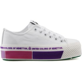 Resim Benetton Bn 30934 Beyaz Lila Kadın Günlük Ayakkabı Bn-30934-Beyaz-Lıla Beyaz 