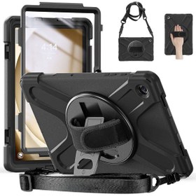 Resim İncisoft Samsung Galaxy Tab A9 Plus 11 Inç Sm-x210 Uyumlu Tank Kılıf Omuz Askılı 360 Dönen Standlı Zırh Kapak 