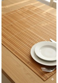 Resim Ahşap Amerikan Servis Altlığı 45x69 Cm Doğal Görünümlü, Şık Ve Dayanıklı Ahşap 