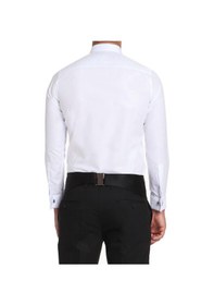 Resim Slim Fit Duble Manşet Klasik Yaka Önü Piliseli Beyaz Damatlık Smokin Gömlek Gk 512 Beyaz 