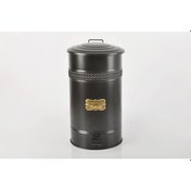 Resim Galvaniz Siyah Renk Pedallı Çöp Kovası 30 Lt Siyah 