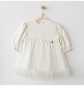 Resim Andywawa Bebek Elbise Ac26257 Ekru 
