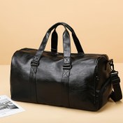 Resim Şık Siyah Spor Çantası - Büyük Kapasiteli Seyahat ve Günlük Kullanım İçin Ayarlanabilir Omuz Askılıkları, Çoklu Fermuarlı Bölmeleri, Güçlendirilmiş Sapları ve Mandalı Kilitleri ile - Hafta Sonu Gezileri, Spor Salonu, İş Seyahati için Çok Yönlü El Çantası 