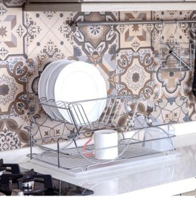 Resim Geseus Home İki Katlı Tabaklık Bulaşıklık Krom Şeffaf Kb009 Krom 