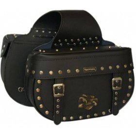 Resim ebakbak Motosiklet Çanta Siyah Choper Model Deri Yan Cruis Motorcu Çantası 