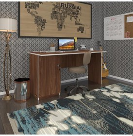 Resim Kenzlife Ofis Masası Kamikaze Cvz Sol 75 170 60 Kilitli Kapaklı Dolap Şeritli Bilgisayar Çalışma Masası 