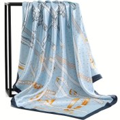 Resim 1 adet 90x90cm Kare Şal, Dört Mevsim Açık Hava İnce Başörtüsü, Lüks Yeni Şal, Başörtüsü, Popüler Kare Şal, Klasik Stil Baskılı Mendil, Klimalı Oda Başörtüsü, Moda 