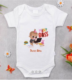 Resim Bitmeyenkartus Bk Kids Isimli Mini Boss Tasarımlı Bebek Body Zıbın - Model 1 Çok Renkli 