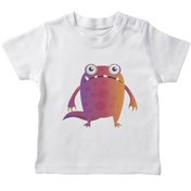 Resim Angemiel Baby Kurbağa Canavarı Erkek Bebek Tişört Beyaz B0211MDBBKETSRT 