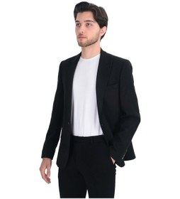 Resim Cengiz İnler Kırlangıç Yaka Yün Karışımı Slim Erkek Ceket 001 