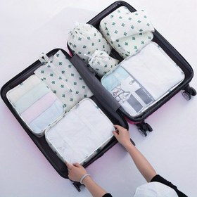 Resim 7 Parça Seyahat Düzenleyici Set, Büyük Kapasiteli Taşınabilir Bagaj Sıralama Çantaları, Polyester Kıyafet Saklama Torbaları 