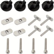 Resim Paslanmaz Çelik Kano Palet Somun ve Cıvata Seti - Paskalya, Bağımsızlık Günü, Şükran Günü, Noel, Cadılar Bayramı Şenlik Aksesuar Paketi Kano, Tekne ve Kano Ray Sistemleri için - Dayanıklı Deniz Sınıfı Montaj Donanım Seti 