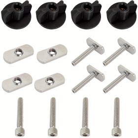 Resim Paslanmaz Çelik Kano Palet Somun ve Cıvata Seti - Paskalya, Bağımsızlık Günü, Şükran Günü, Noel, Cadılar Bayramı Şenlik Aksesuar Paketi Kano, Tekne ve Kano Ray Sistemleri için - Dayanıklı Deniz Sınıfı Montaj Donanım Seti 