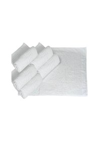 Resim 5 Li Otel Ayak Havlusu Bukle Ayak İzli 50x70 Cm Beyaz 12/1 Avs 200 Gr Beyaz 