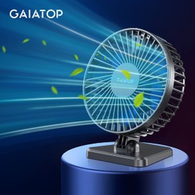 Resim GAIATOP Kompakt Masaüstü Fanı, Ofiste, Yatak Odasında, Seyahat ve Açık Hava Etkinliklerinde Soğutma için 3 Rüzgar Hızı ile Sessiz Taşınabilir Mini Fan (Siyah ve Mavi) 
