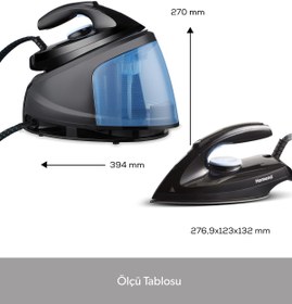 Resim HOMEND Steamwork Buhar Kazanlı Ütü Siyah Mavi 2400 W 