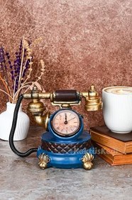Resim Vintage Telefon Model Nostaljik Dekoratif Masa Saati Kahverengi, 7480000717681 
