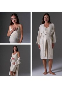 Resim Bonjourmadame 1771 Keten Hamile Lohusa Gecelik Sabahlık Tk 