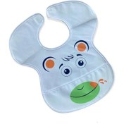 Resim Sevi Bebe Desenli Cepli Mama Önlüğü 0223 Krem 