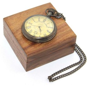 Resim Store Ahşap Kutulu Pirinç Köstekli Saat 7*5 Cm 