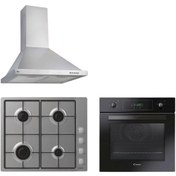 Resim Hoover & Candy Serenta Ankastre Set (HCH6MXTK Davlumbaz + CHW6LX Ocak + FCP405N/E Fırın) 