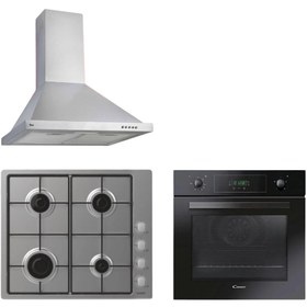 Resim Hoover & Candy Serenta Ankastre Set (HCH6MXTK Davlumbaz + CHW6LX Ocak + FCP405N/E Fırın) 