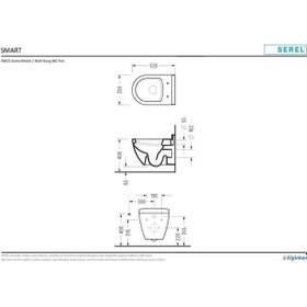 Resim Serel Smart Asma Klozet+serel Beta Yavaş Kapanan Klozet Kapağı Sm23ods110h+223bt00002 