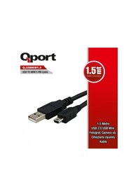 Resim Qport Q-Usbkm1.5 Usb To Mini 5 Pin Kablo 