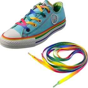 Resim Foottab Gökkuşağı Yassı Ayakkabı Bağcığı 120 cm 