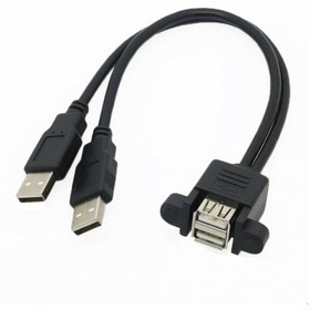 Resim 2X Usb A Erkek To 2X Usb A Dişi Panel Tipi Kablo - 30Cm 