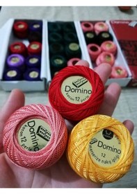 Resim 10 Adet Domino Yumak 12 No Kanaviçe İpi 