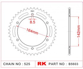Resim Hyosung COMET 650 RK Çelik Arka Dişli B5603-44 2004 - 2010 