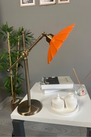 Resim Bamyum Risso Turuncu Masa Lambası Dekoratif Abajur Çocuk Odası Başucu Lambası Okuma Lambası 