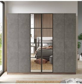 Resim Robinhome Robin Home Montana 6 Kapaklı Çekmeceli Aynalı Gardırop Elbise Dol 