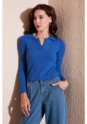 Resim Lela Kadın Bluz 5865448 Saks Mavisi Saks 