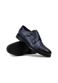 Resim Deery Hakiki Deri Çift Tokalı Lacivert Erkek Klasik Ayakkabı - 01838mlcvc01 