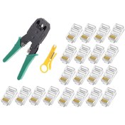 Resim Yeşil Network Cat5 Cat6 Sıkma Pense + 50 Adet Cat5 Cat6 Jak 