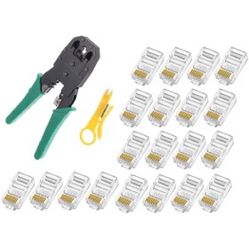 Resim Yeşil Network Cat5 Cat6 Sıkma Pense + 50 Adet Cat5 Cat6 Jak 