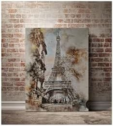Resim rugs modern Kanvas Tablo Paris Eyfel Desenli Temalı Tablo, 70 x 100 