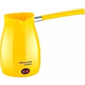 Resim Awox Caffeen Sarı Elektrikli Cezve Türk Kahvesi Makinesi Plastik Çift Ağız 0.4lt - 5 Fincan Kahverengi 