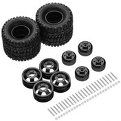 Resim Geekyou Wpl C14 C24 B14 B24 B16 Model Araçlar İçin Metal Jant Ve Lastik Seti - 4 Parça Siyah 