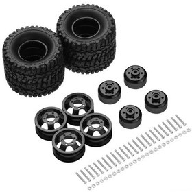 Resim Geekyou Wpl C14 C24 B14 B24 B16 Model Araçlar İçin Metal Jant Ve Lastik Seti - 4 Parça Siyah 