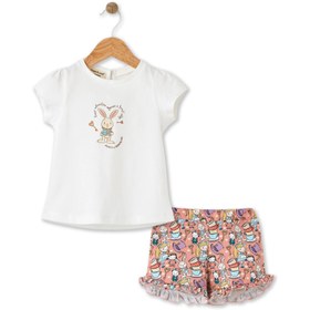 Resim Alice Desenli Kız Çocuk T-shirt ve Şort Takım - 9-12 Ay 
